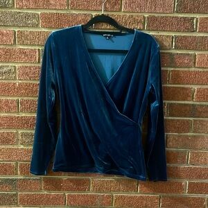 J Crew Velvet V-Neck Cross Over Blouse